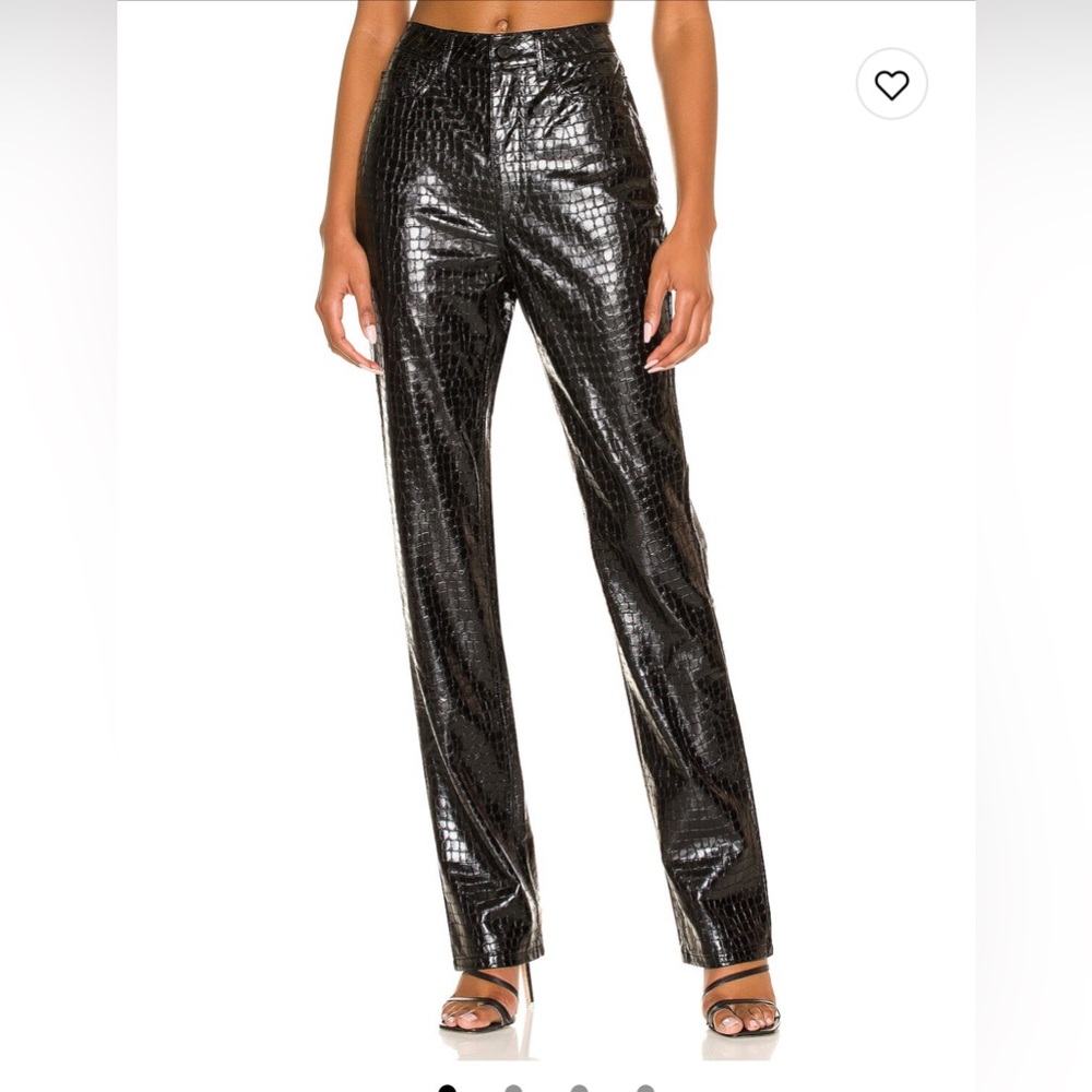 AFRM Heston High Rise Straight Leg Pants. Black croc. Size 29.